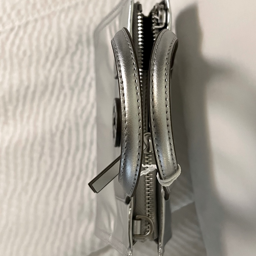 Tory Burch ella nylon mini tote crossbody silver - Picture 3 of 5